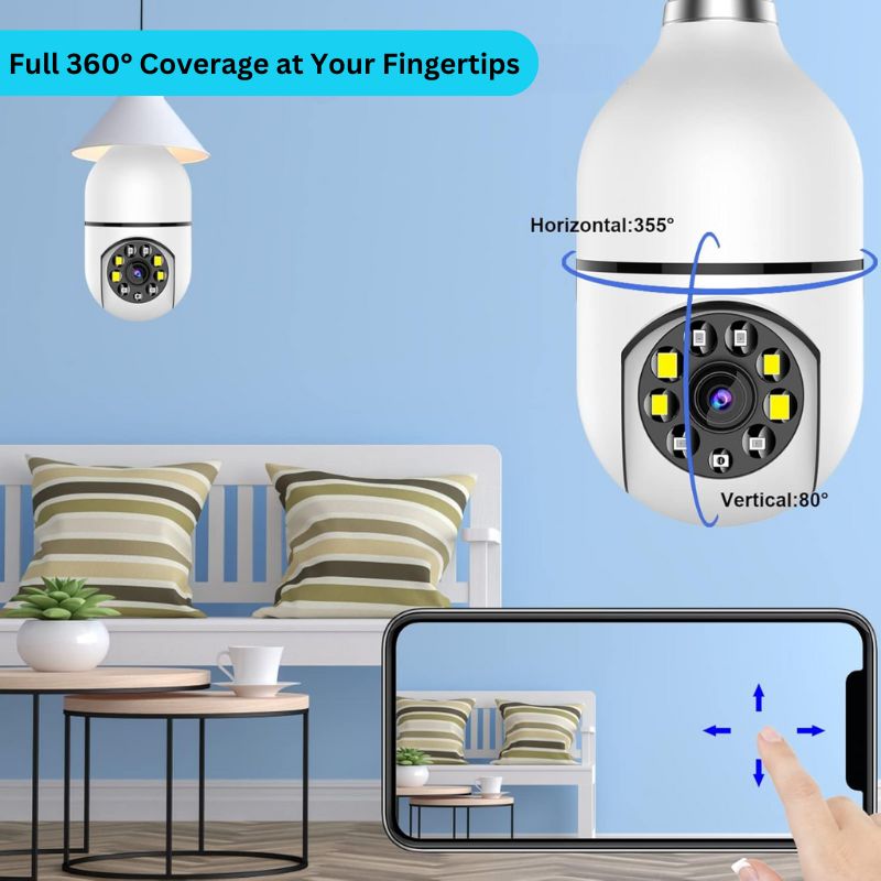 Skanto | Smart 360° Lyspære Sikkerhetskamera med 1080P HD