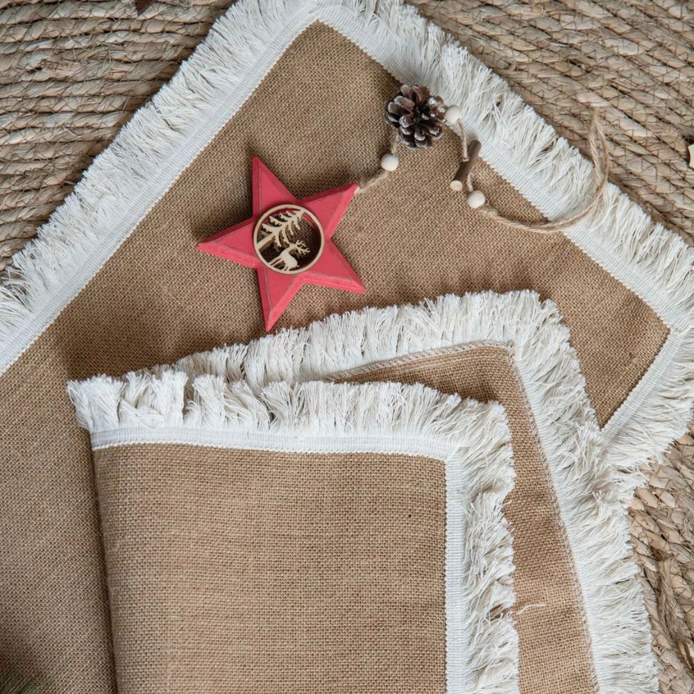 Tischläufer im Boho-Stil mit Jute-Charme