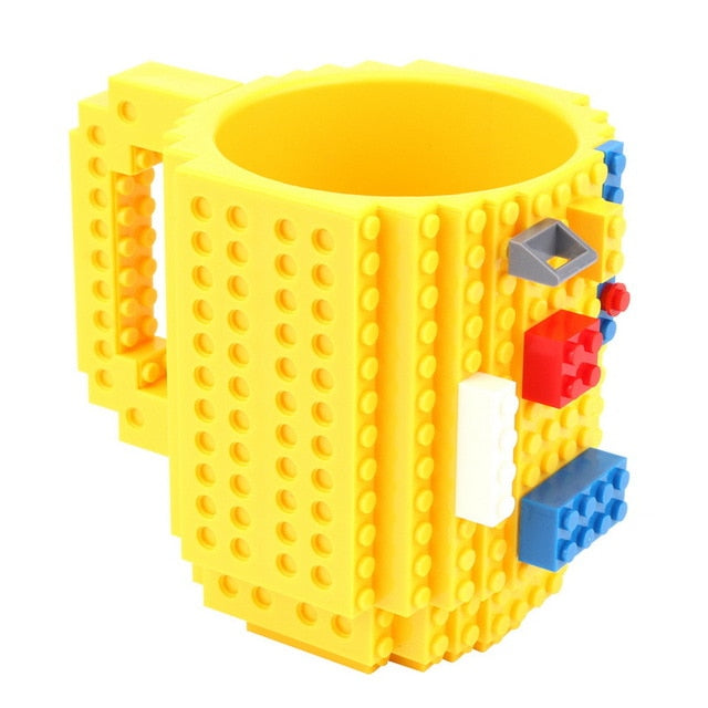 Norvo | 350ml Kreativ Lego Kaffe Kopper silikon rustfritt stål Reise Barn Voksen Bestikk Drikke Servise Sett for Barn