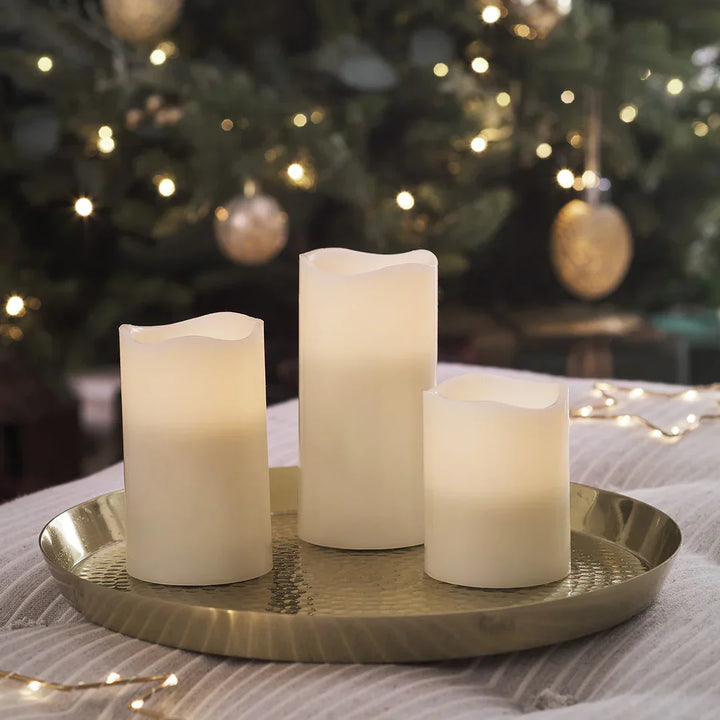 Skanto | Sett med 3 høye flameless voks LED lys