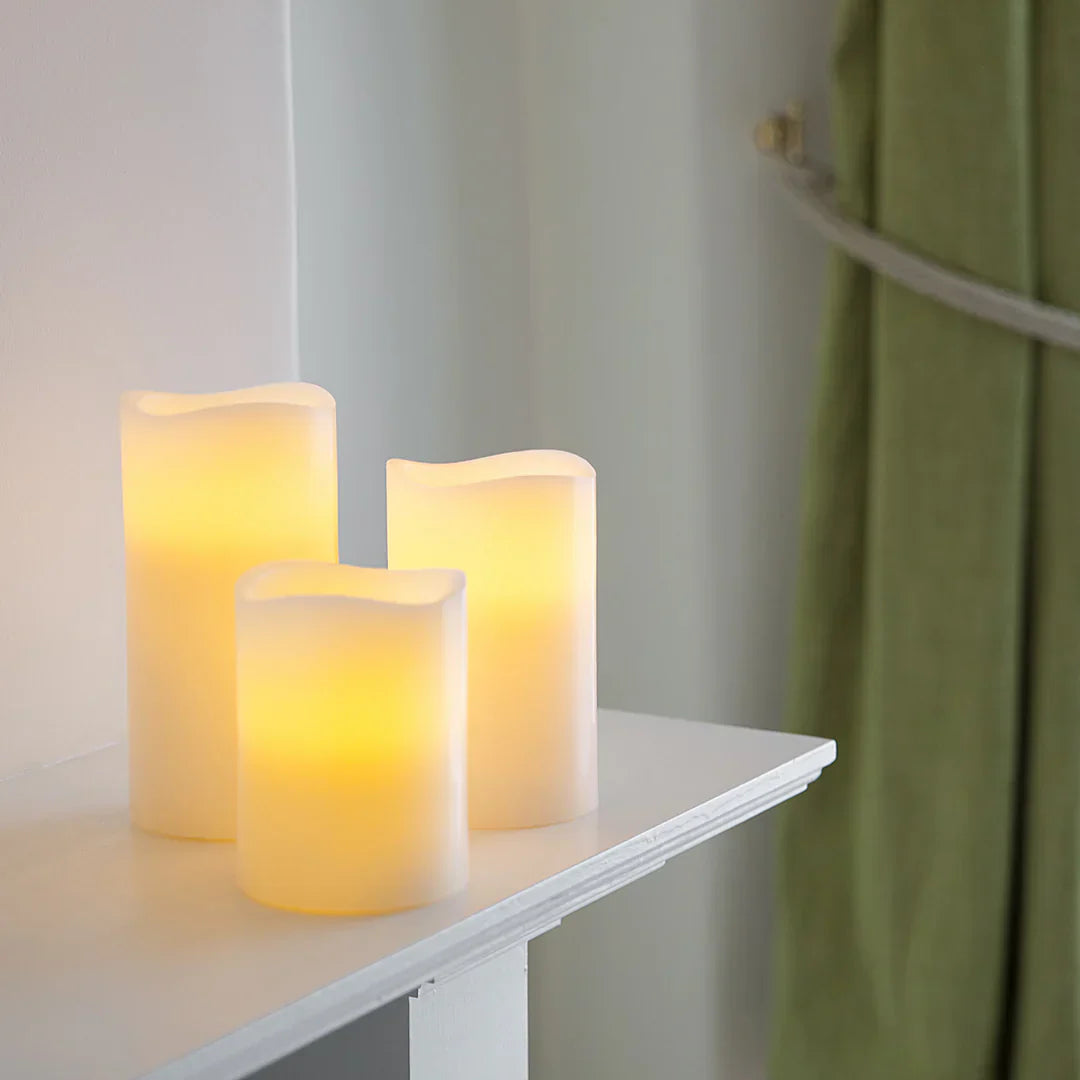 Skanto | Sett med 3 høye flameless voks LED lys