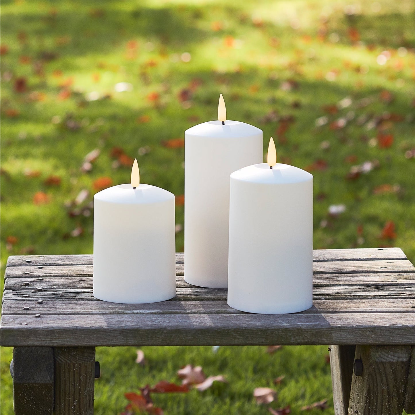 Norvo | TruGlow LED Utendørs Stearinlys Trio med Fjernkontroll