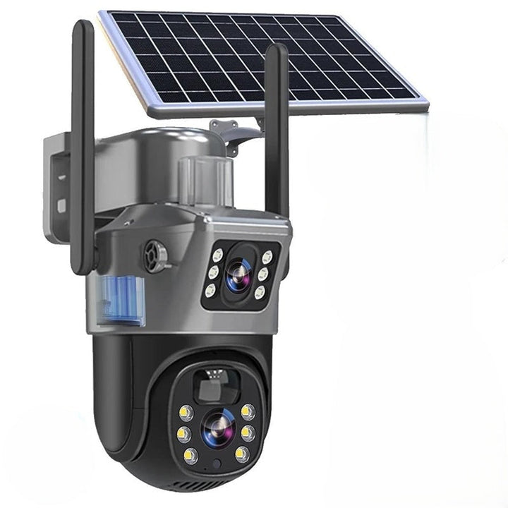 DualGuard Solar 4K – Trådløs 4K sikkerhetskamera med solcellepanel og 4G | Skanto