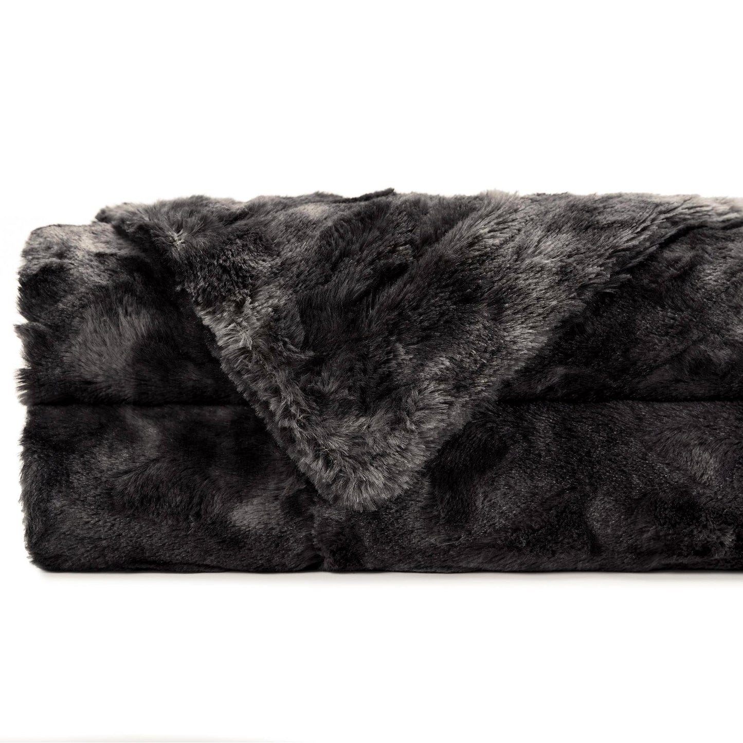 Norvo | Dobbeltsidig oversized ulv faux fur kastepledd