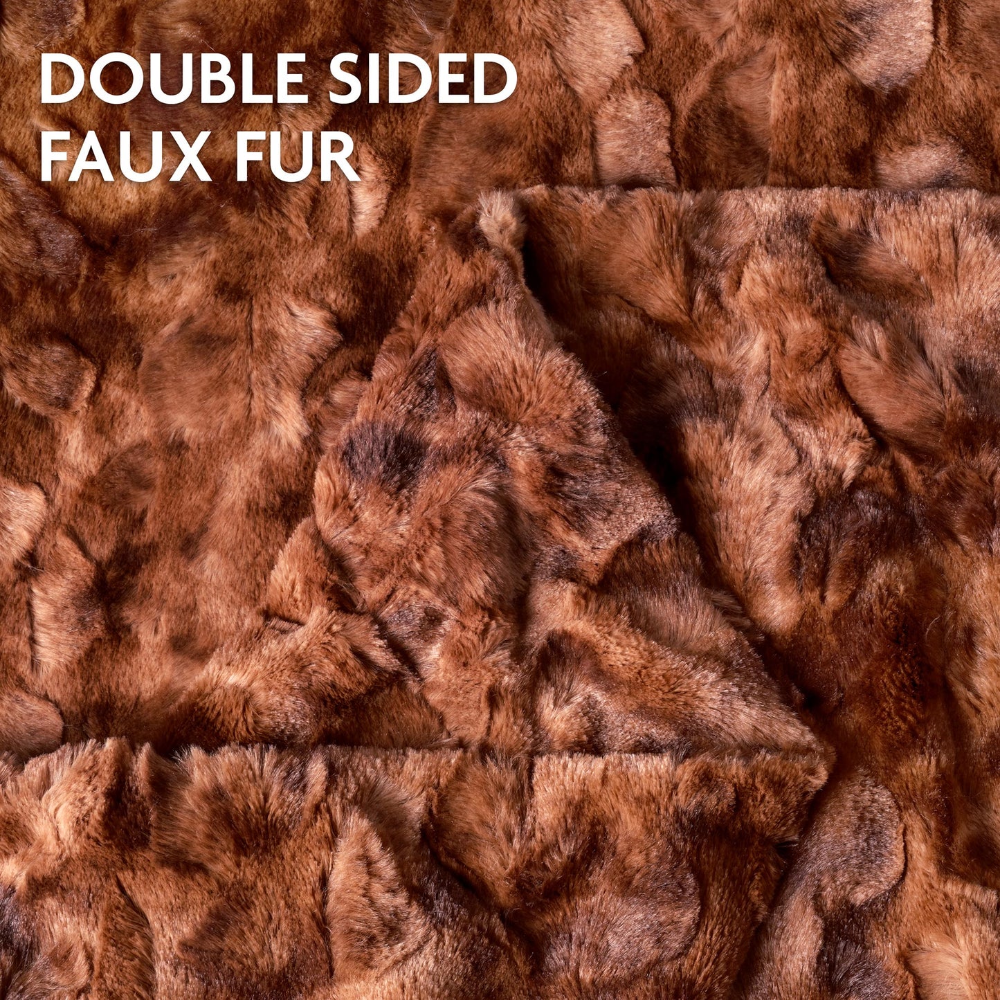 Norvo | Dobbeltsidig oversized ulv faux fur kastepledd