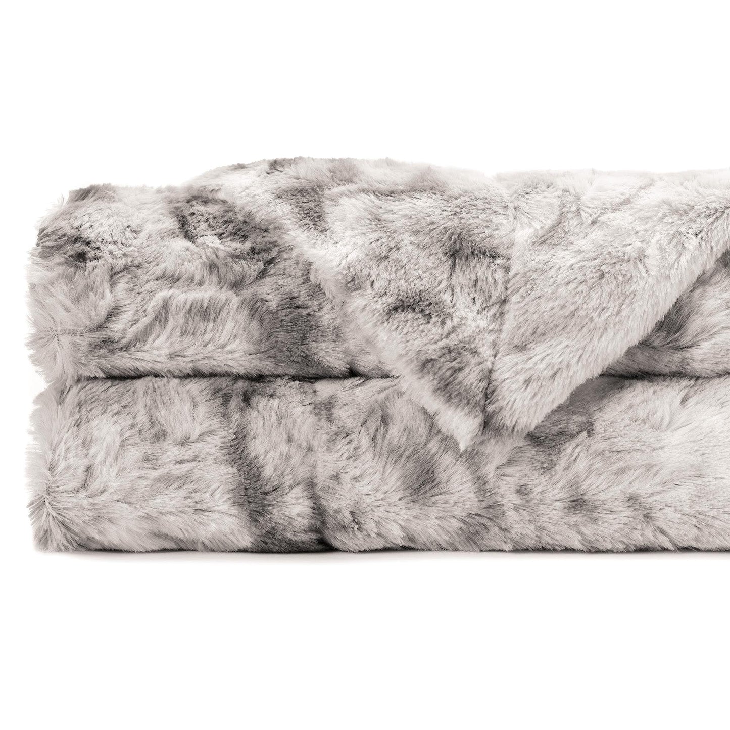 Norvo | Dobbeltsidig oversized ulv faux fur kastepledd