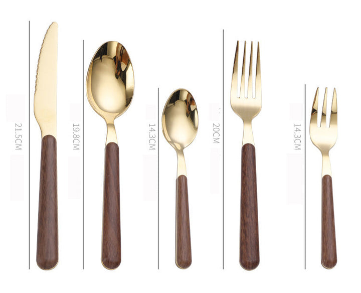 Norvo | Stål Flatware Set med Trehåndtak