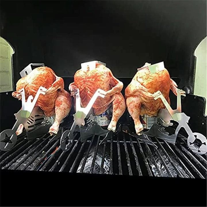 Skanto | Rustfritt Stål Kyllingholder for Saftig BBQ med Øl Boksholder