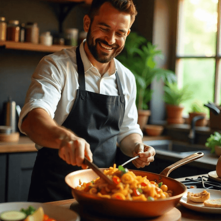 Skanto | Profesjonell Kobberpanne med Non-Stick Belegg & Rask Varmeledning