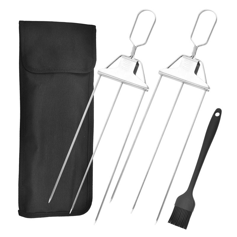 3 Way Grillspyd, Rustfritt Stål Spyd for BBQ | Skanto