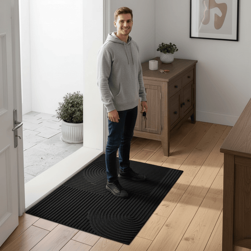 Skanto | Absorberende, vaskbar matte med flytende linjemønster