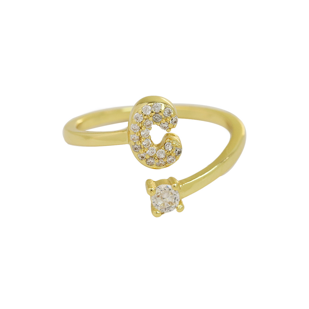 Skanto | Delikat Boble Diamant Innpakning Initial Ring