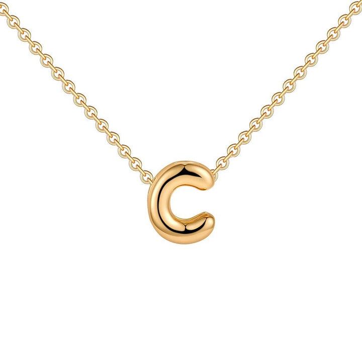 Skanto | Dainty Bubble Letter Initial Necklace