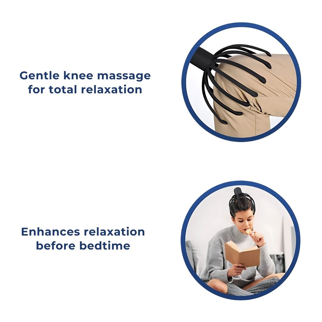 CalmFlow Smart Electric Octopus Hode Massager | Hodebunnsmassasje - Stresslettelse - Forbedret Søvn - Multi-retning Vibrasjons Hode Massager Skanto