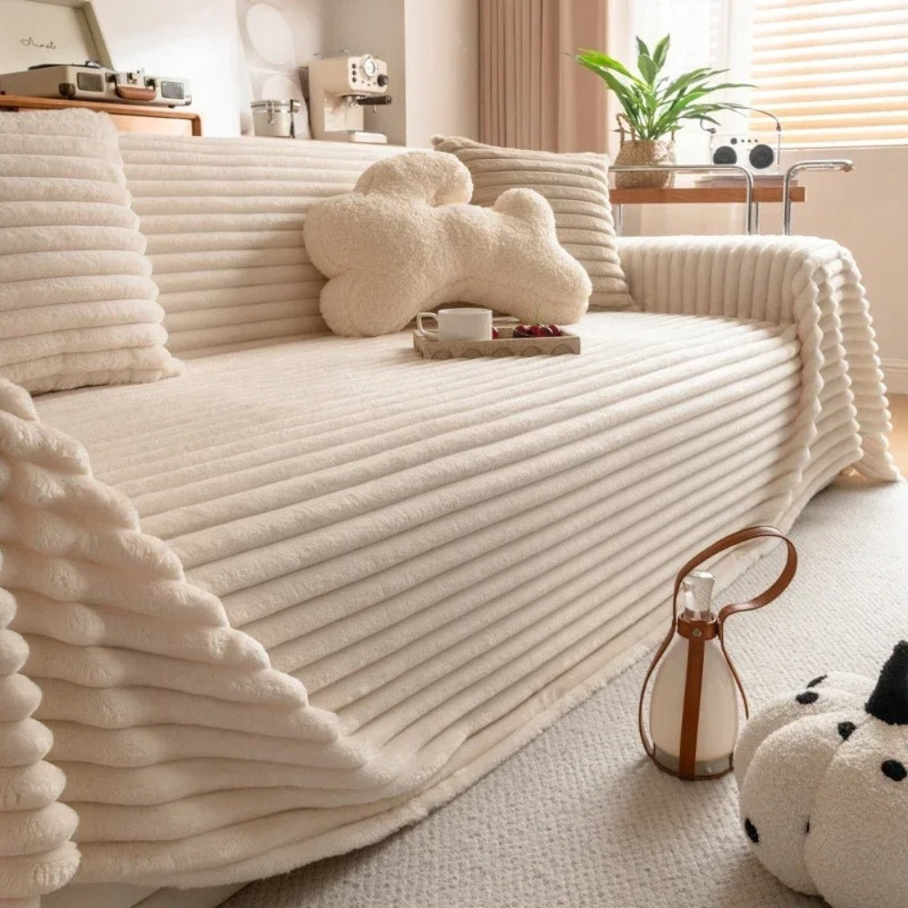 Skanto | Plysj Stripete Varm Sofa Trekk
