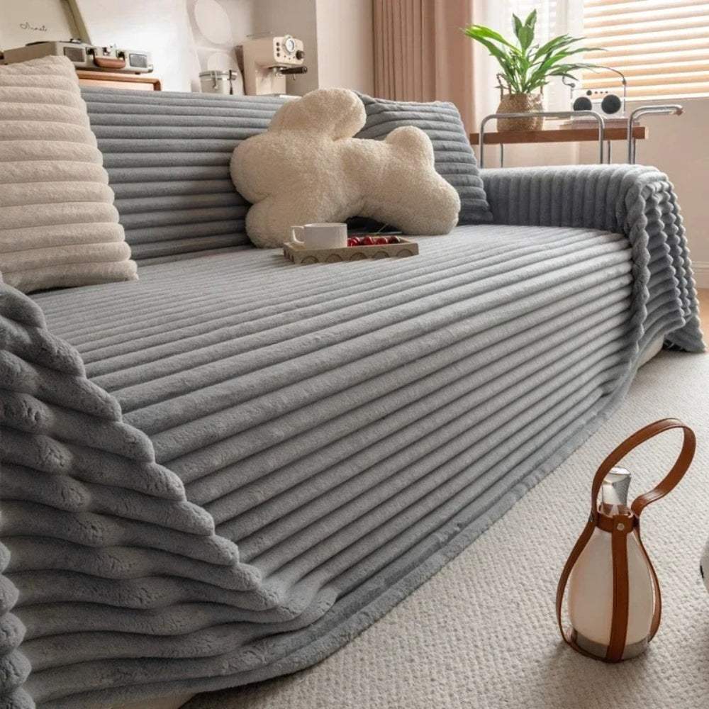 Skanto | Plysj Stripete Varm Sofa Trekk