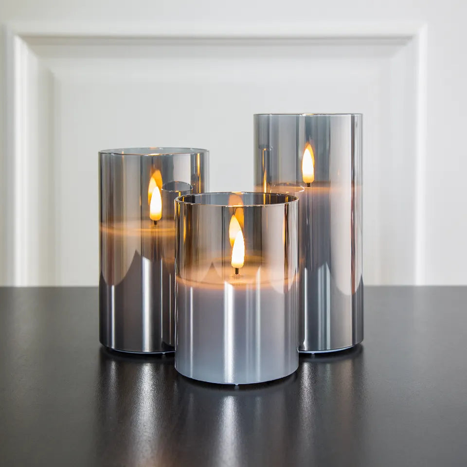 Skanto | LED Stearinlys Glass Flammeløs Sett