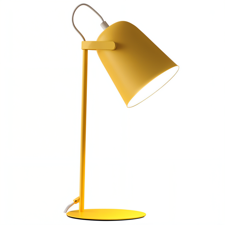 Skanto | Macaron Skrivebordslampe – Nordisk Gul Justerbar Bordlampe for Lesing og Studier