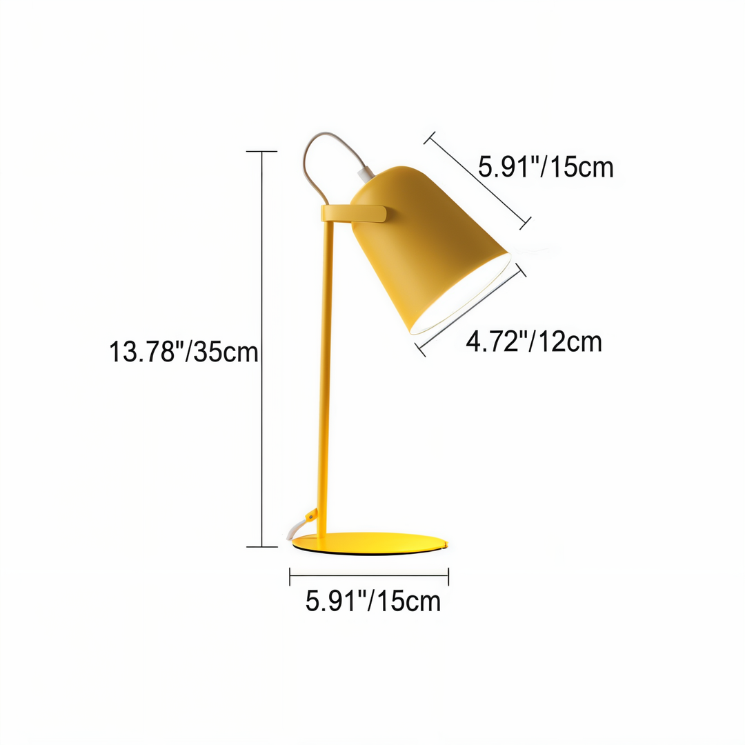Skanto | Macaron Skrivebordslampe – Nordisk Gul Justerbar Bordlampe for Lesing og Studier