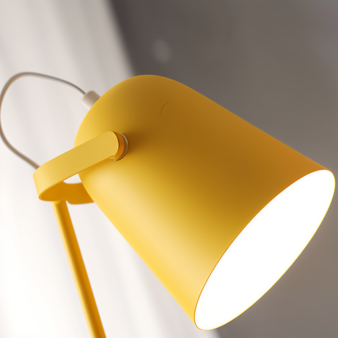 Skanto | Macaron Skrivebordslampe – Nordisk Gul Justerbar Bordlampe for Lesing og Studier