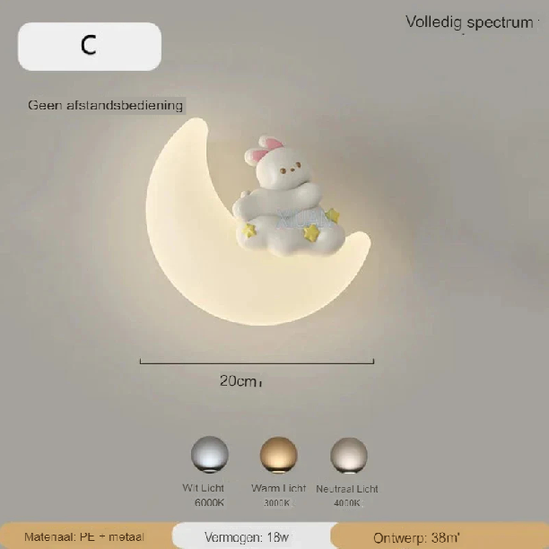 Skanto | Vegglampe Måne | Mild belysning | Høy kvalitet - Noram