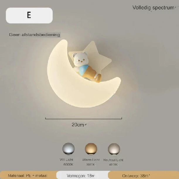 Skanto | Vegglampe Måne | Mild belysning | Høy kvalitet - Noram