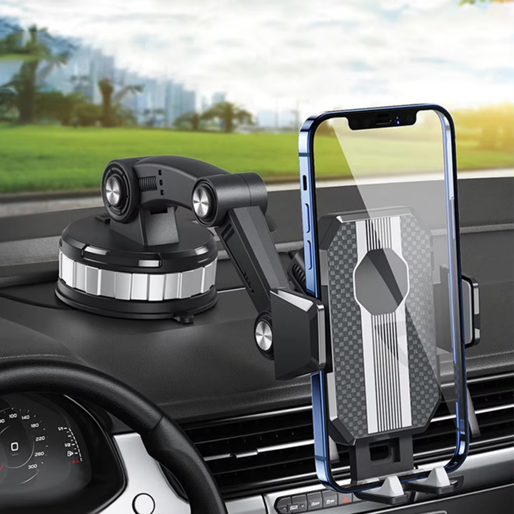 Skanto | FlexMount Telefonholder Bil | Sterk Sugepute | 360° Rotasjon | Enhåndsbetjening