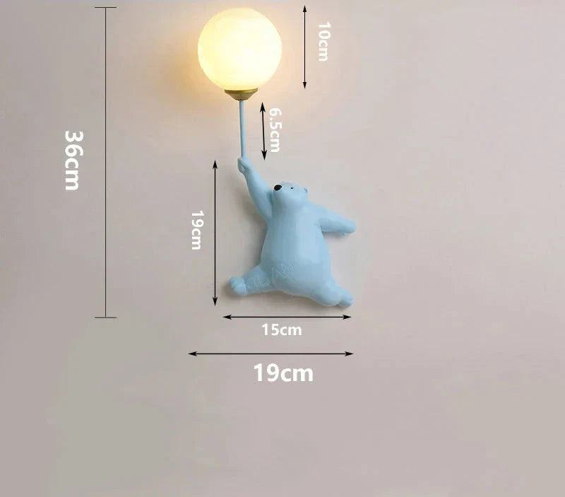 Vegglampe for barnerom | Stilfull tegneserie vegglampe for barnehagen | Skanto