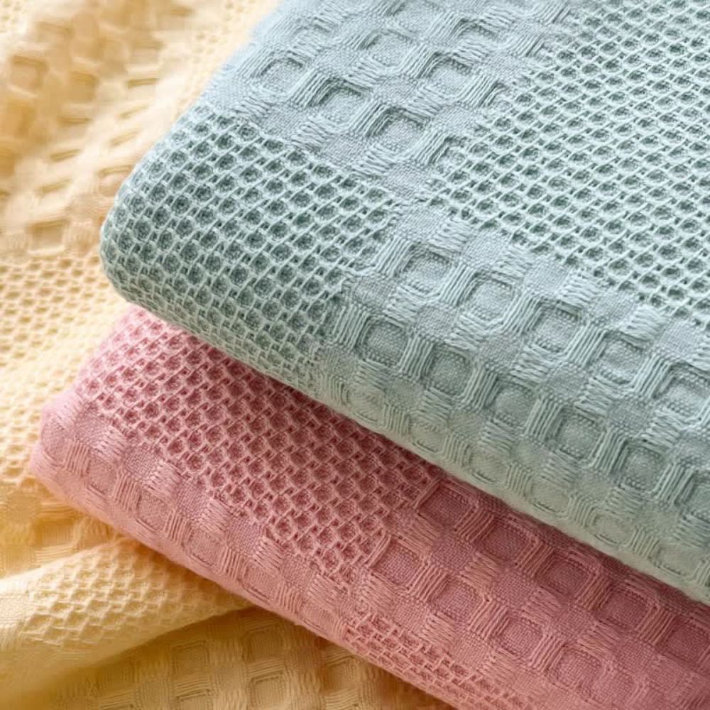 Skanto | Cotura Vaffel Teppet | 100% Økologisk Bomull | Pustende & Elegant | Vaffel Struktur