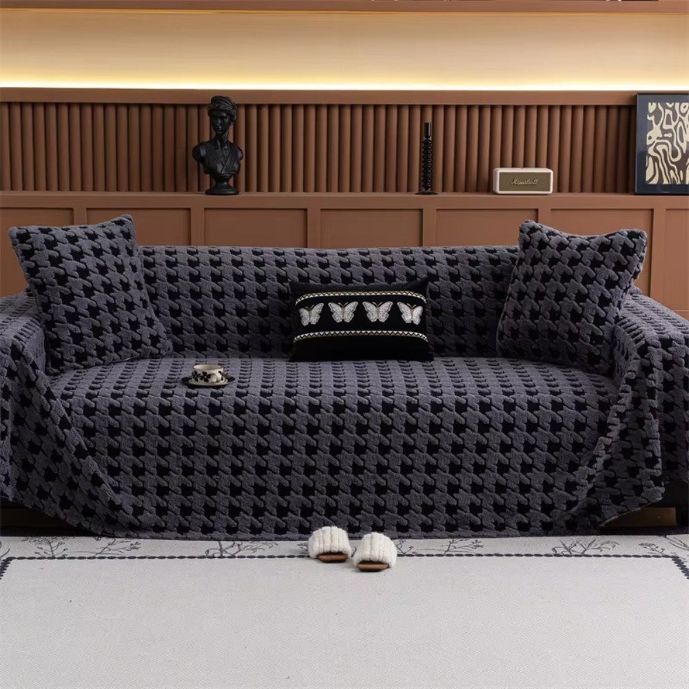 Skanto | Cavalli Houndstooth Plush Sofa Cover