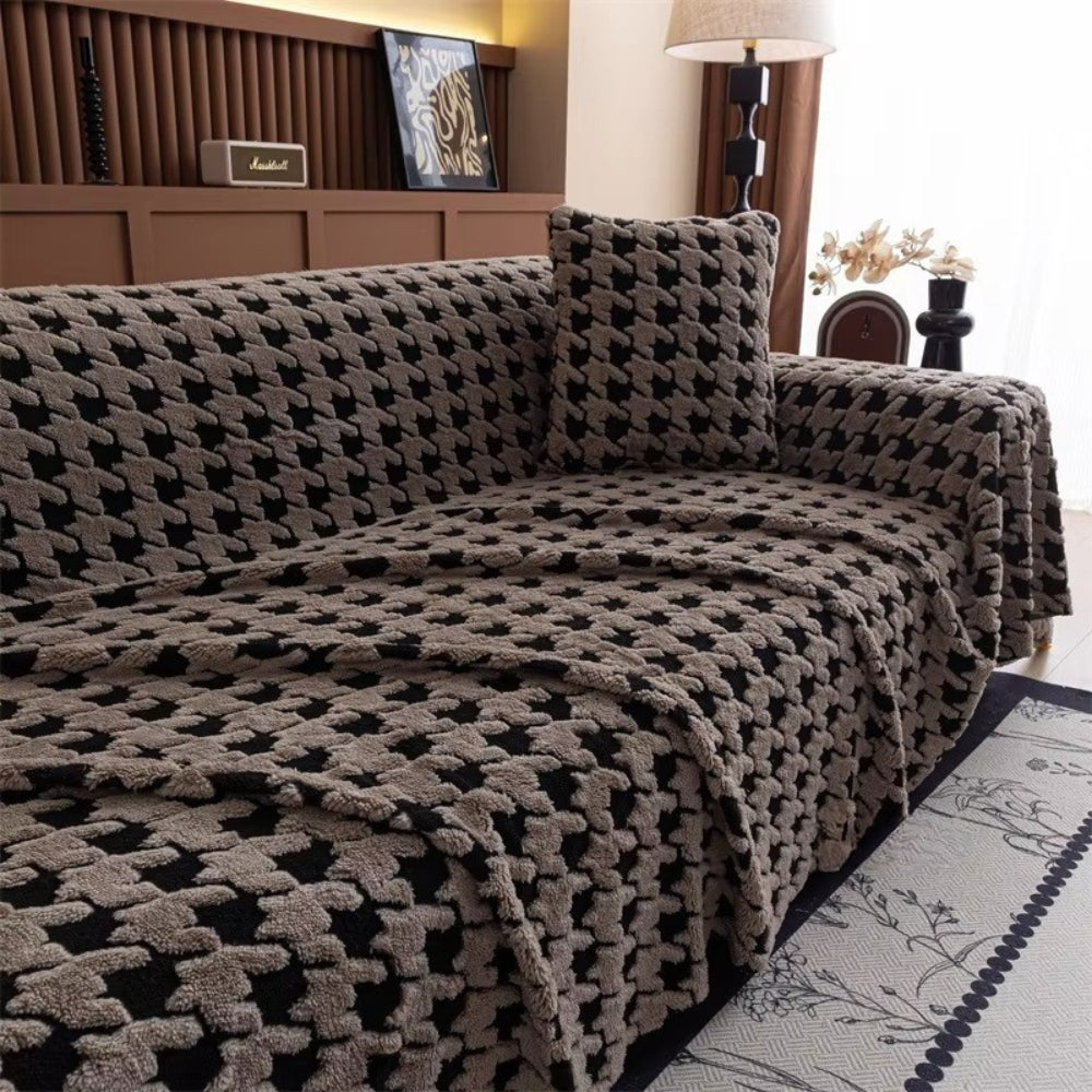 Skanto | Cavalli Houndstooth Plush Sofa Cover