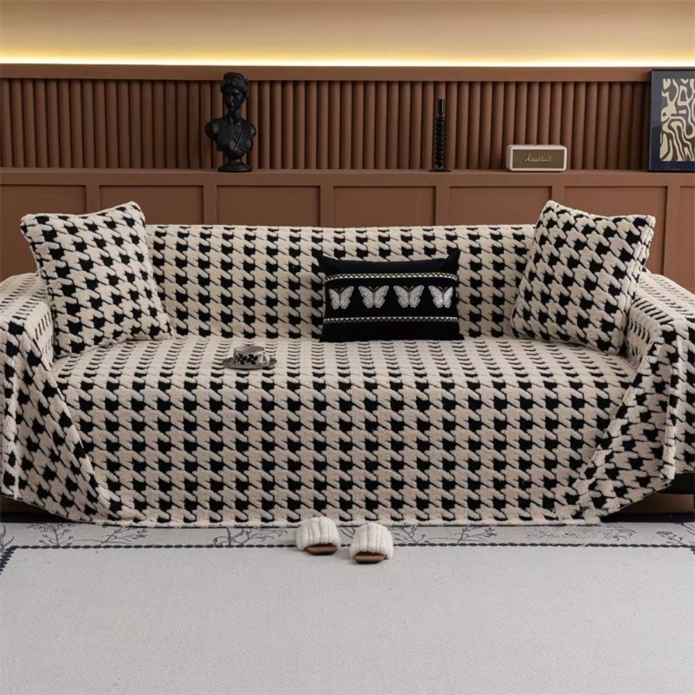 Skanto | Cavalli Houndstooth Plush Sofa Cover