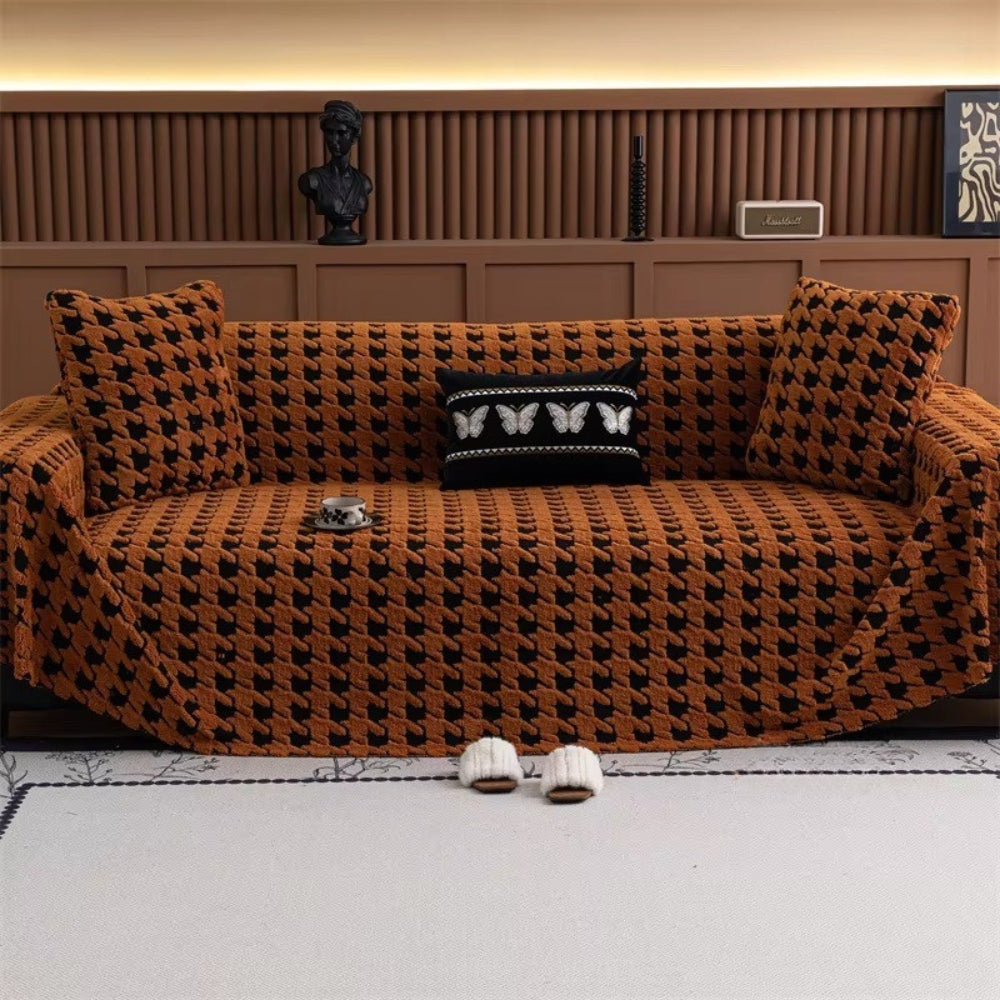 Skanto | Cavalli Houndstooth Plush Sofa Cover