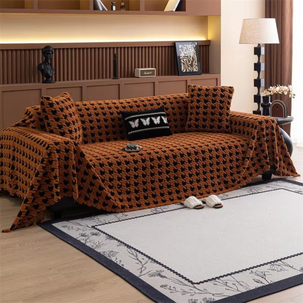 Skanto | Cavalli Houndstooth Plush Sofa Cover