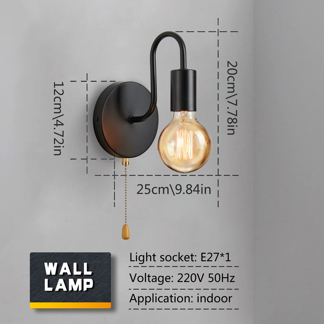 Nordisk industriell vegglampe i svart jern for moderne dekor | Skanto