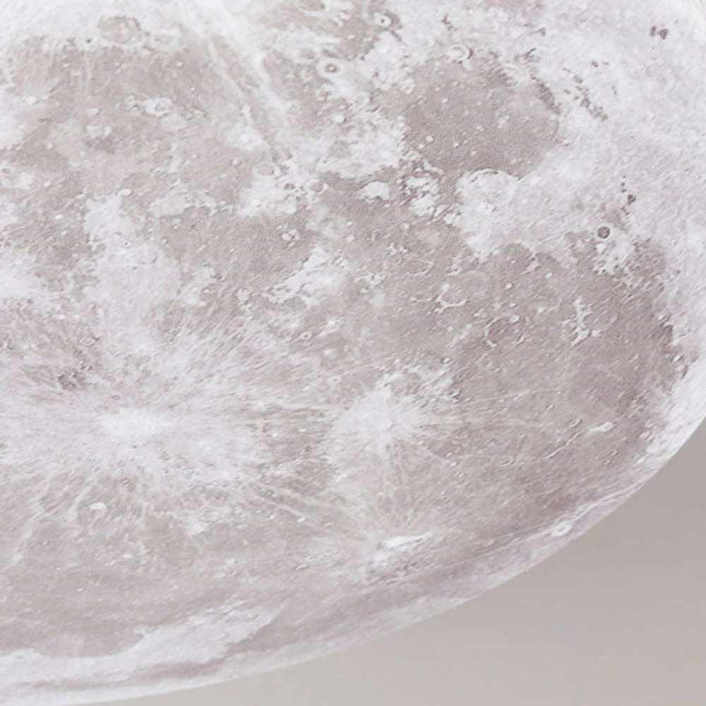 3D-Mond-LED-Deckenleuchte, dimmbar, Metall, Schlafzimmerleuchte
