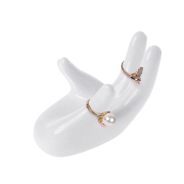 Keramisk Håndformet Luftplante Egg Smykkeholder | Skanto