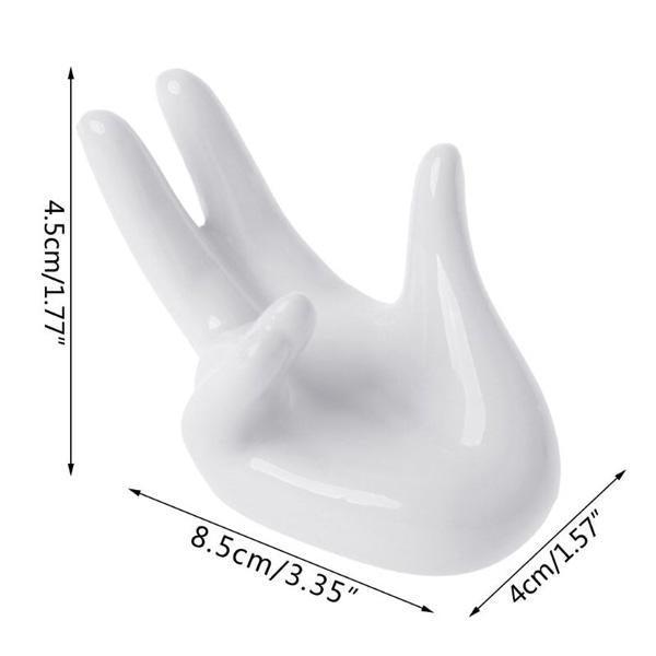 Keramisk Håndformet Luftplante Egg Smykkeholder | Skanto