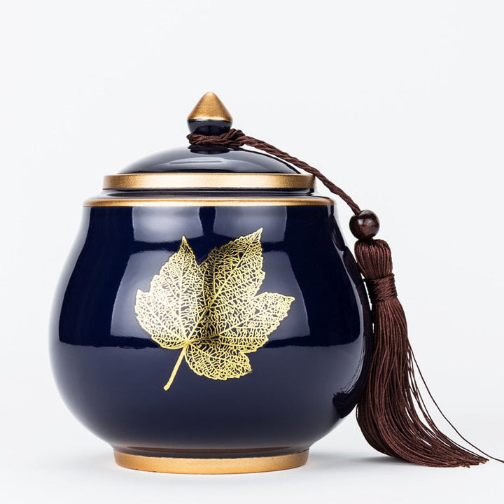 Skanto | Keramisk Tekanne Tea Cajon Teeboks Oppbevaring Te Beholder Fuktbestandig Forseglet Tank Oppbevaringsbeholder Godteri Krukke Oppbevaringsboks