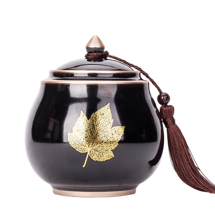 Skanto | Keramisk Tekanne Tea Cajon Teeboks Oppbevaring Te Beholder Fuktbestandig Forseglet Tank Oppbevaringsbeholder Godteri Krukke Oppbevaringsboks