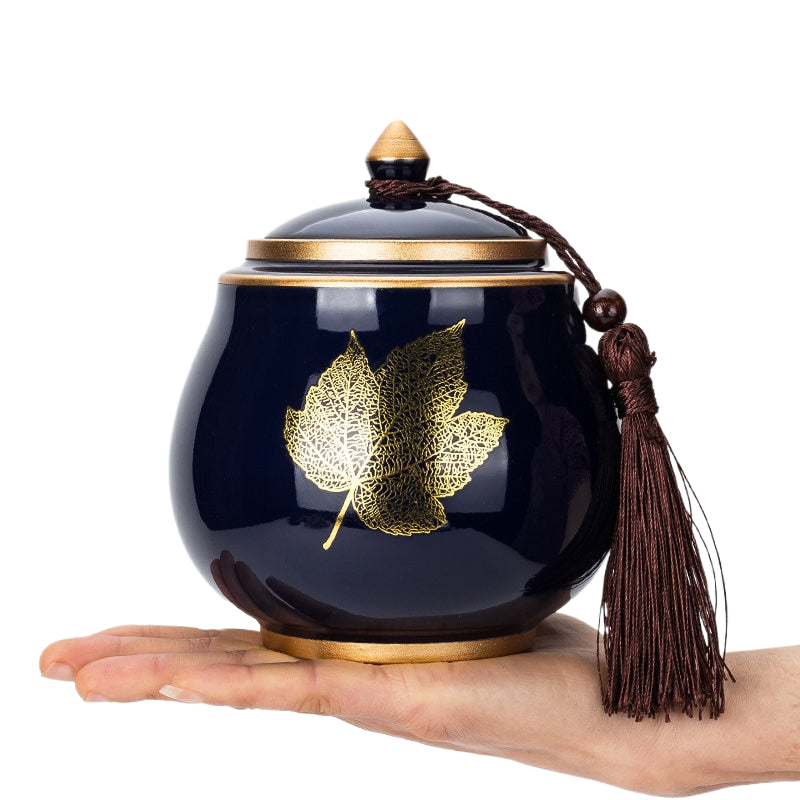 Norvo | Keramisk Tekanne Tea Cajon Teeboks Oppbevaring Te Beholder Fuktbestandig Forseglet Tank Oppbevaringsbeholder Godteri Krukke Oppbevaringsboks