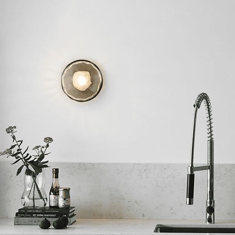 Norvo | Rund Glass Vegglampe i Skandinavisk Design