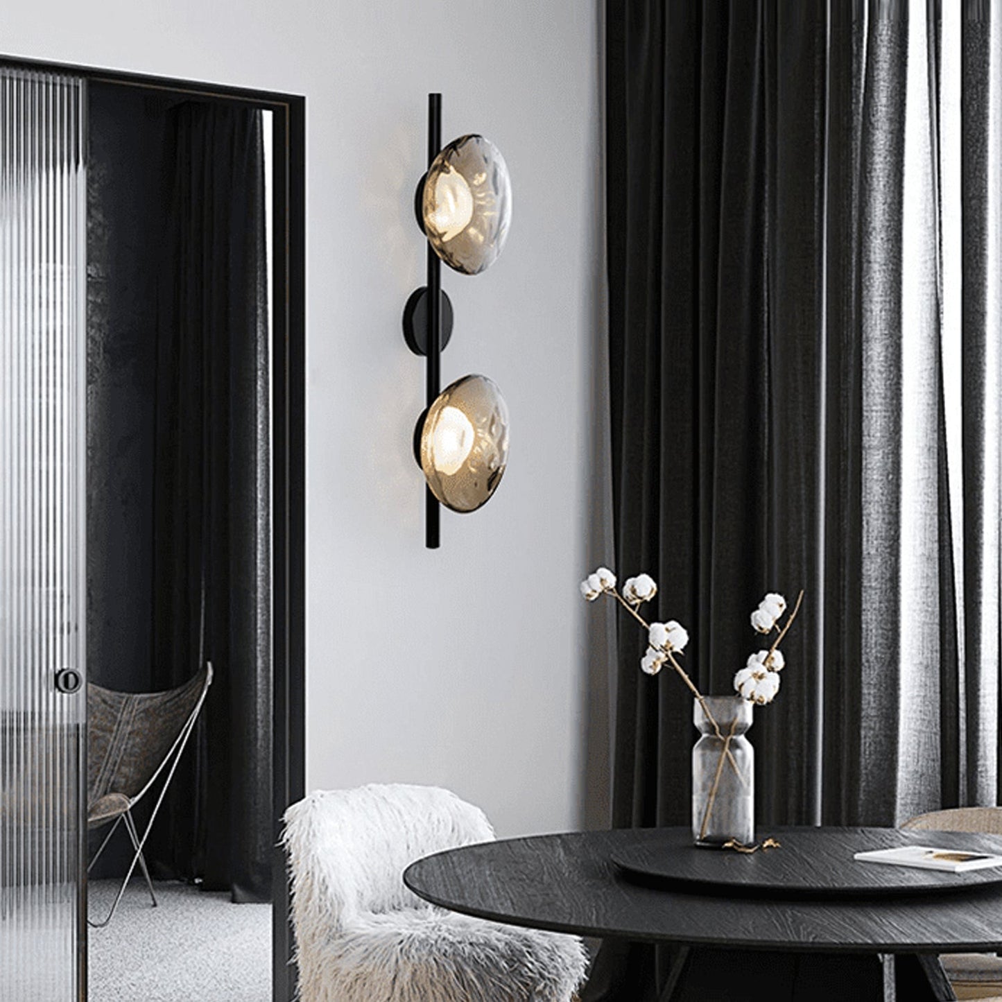 Norvo | Rund Glass Vegglampe i Skandinavisk Design