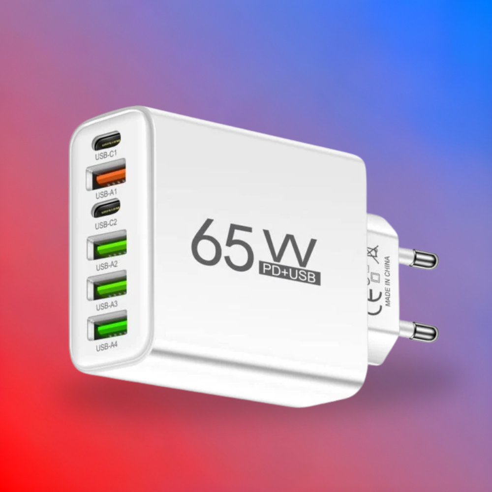 Skanto | Lader 65W Multi Port USB C Adaptør Kompakt Desktop Stasjon