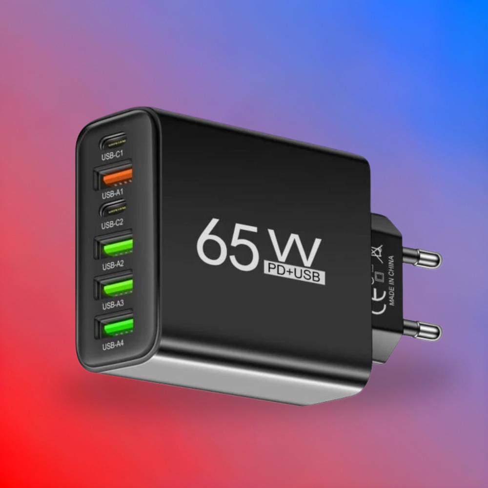 Skanto | Lader 65W Multi Port USB C Adaptør Kompakt Desktop Stasjon