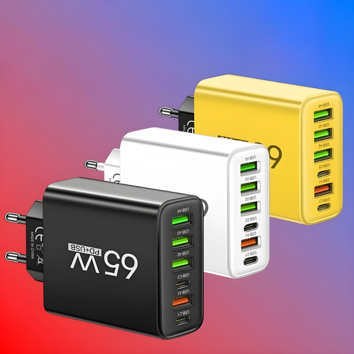 Skanto | Lader 65W Multi Port USB C Adaptør Kompakt Desktop Stasjon