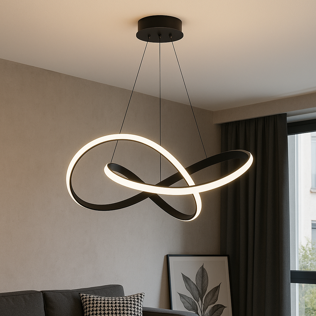 Skanto | Moderne Pendellampe Spisestue Aluminium Svart