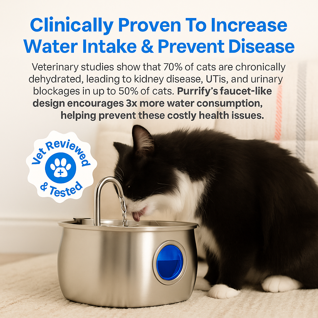 Norvo | Felindra Katte Drikkefontene Laget av Rustfritt Stål | Strømmende Vann for Bedre Hydrering | Stille & Hygienisk | 2,5 L Kapasitet