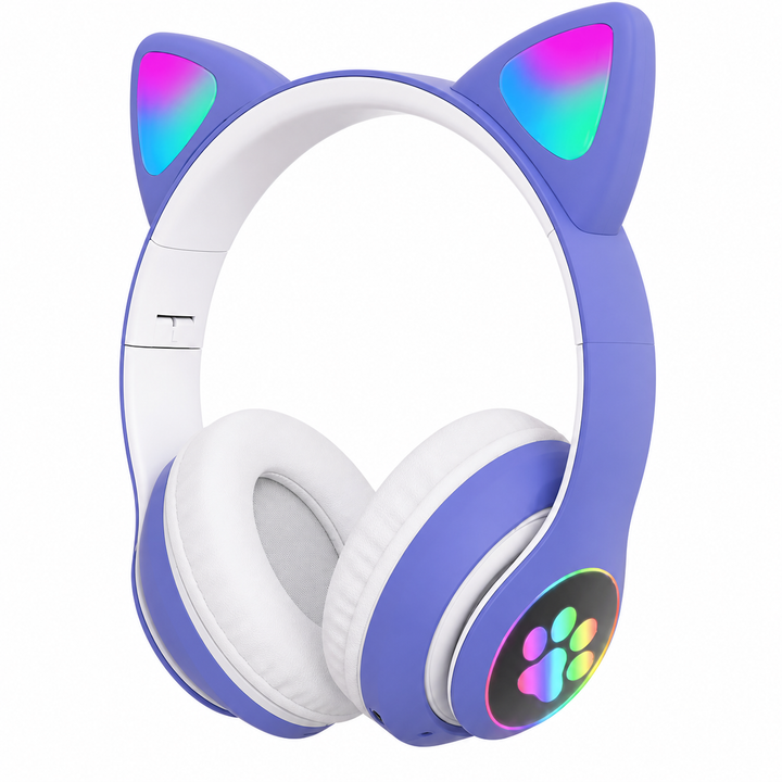 Gaming Headset Katt Øre LED Belysning USB 3.5mm | Skanto