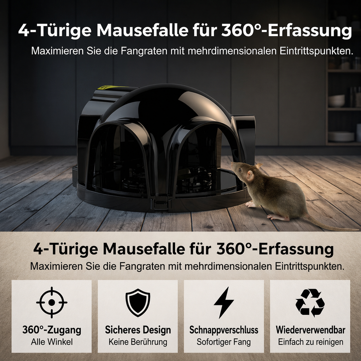 Gjenbrukbar musefelle med 4 dører | Skanto